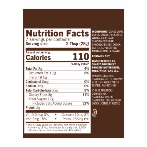 Starbucks® Double Chocolate Hot Cocoa Mix Perspective: back