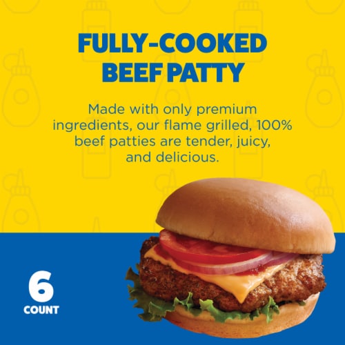 Ball Park Fully-Cooked Flame Grilled Original Beef Patties Frozen Perspective: back