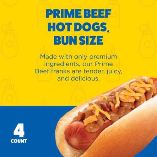 Ball Park Bun Length Prime Uncured Beef Hot Dogs Perspective: back