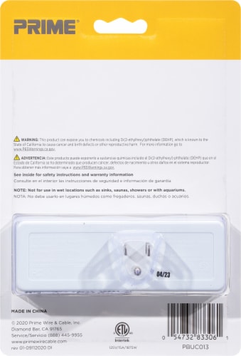 Prime® USB Charger with AC Outlets Perspective: back