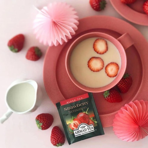 Ahmad Tea Strawberry Sensation Black Tea Perspective: back