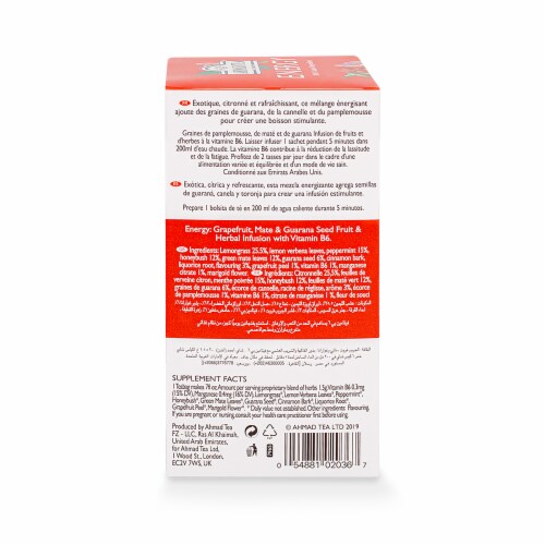 Ahmad Tea Energy Tea Bags Perspective: back