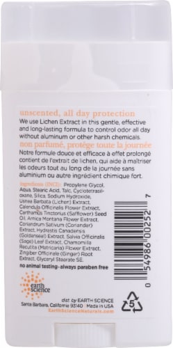 Earth Science Liken Plant Unscented Deodorant Perspective: back