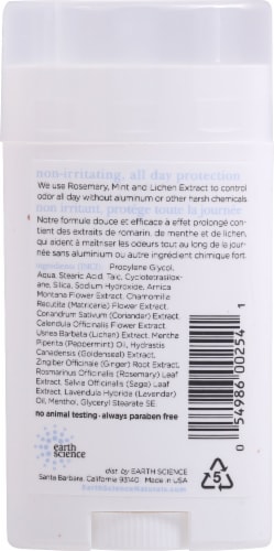 Earth Science Mint Rosemary Deodorant Perspective: back