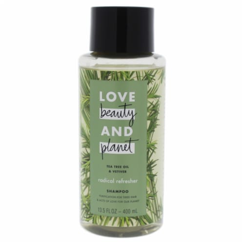 Love Beauty and Planet Sulfate-Free Radical Refresher Tea Tree Oil & Vetiver Clarifying Shampoo Perspective: back