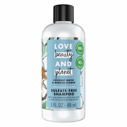 Love Beauty and Planet Volume & Bounty Coconut Water & Mimosa Flower 100% Biodegradable Shampoo Perspective: back