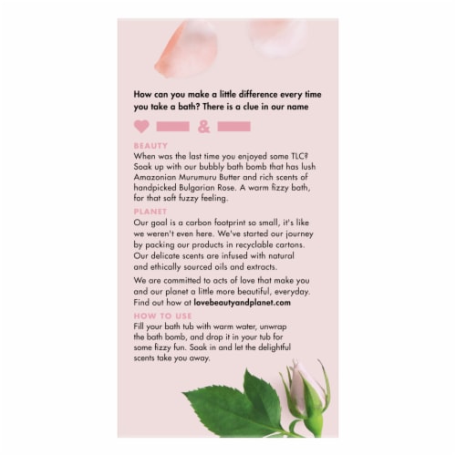Love Beauty And Planet Murumuru Butter Rose Bath Bombs 2 Count 7 8 Oz Qfc