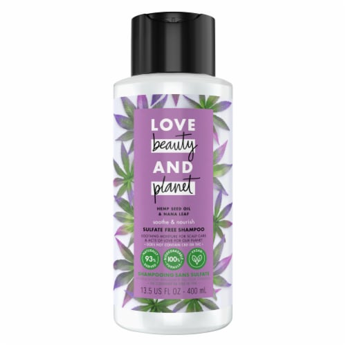 Love Beauty and Planet Hemp Seed Oil & Nana Leaf 100% Biodegradable Shampoo Perspective: back