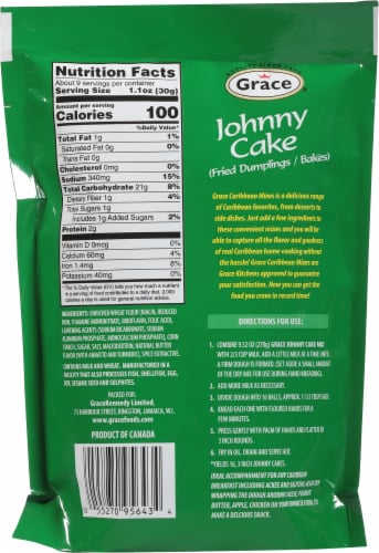 Grace Johnny Cake Mix Perspective: back