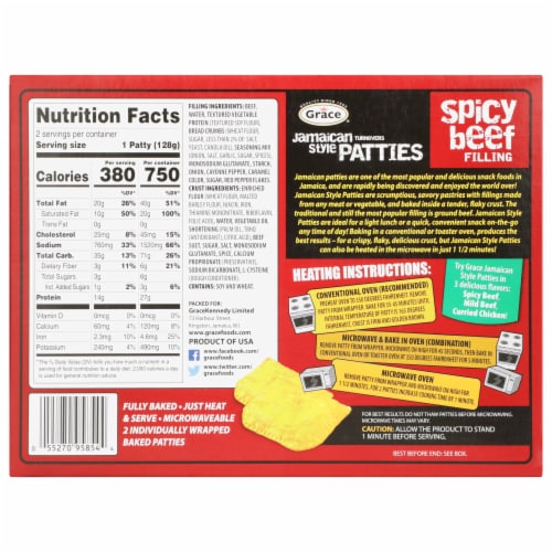 Grace® Spicy Beef Jamaican Style Patties Perspective: back
