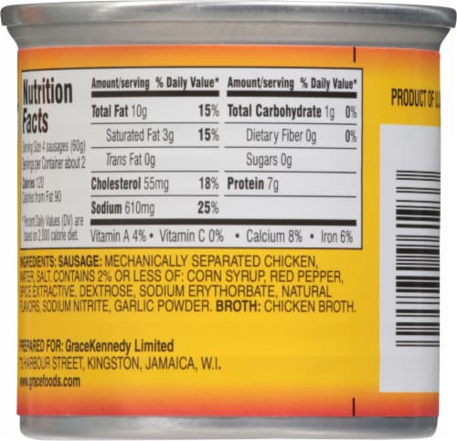 Grace® Hot & Spicy Vienna Sausage Perspective: back
