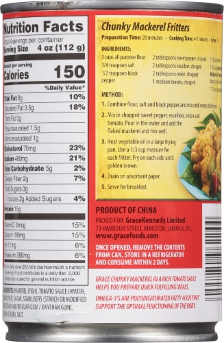 Grace® Mackerel in Tomato Sauce Perspective: back