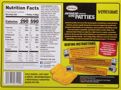 Grace® Jamaican Style Vegetable Turnover Patties Perspective: back