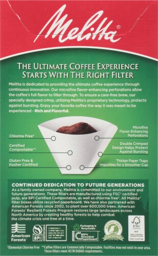 Melitta® #2 Super Premium Paper Cone Coffee Filters - White Perspective: back