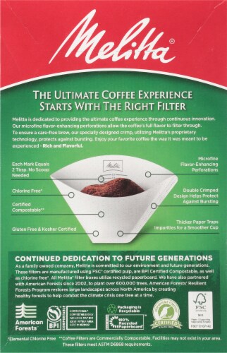 Melitta® #4 Cone Coffee Filters - White Perspective: back