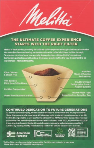 Melitta #4 Bamboo Cone Coffee Filters Perspective: back