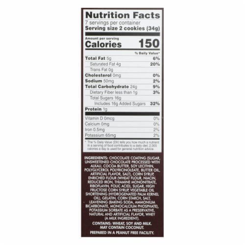 Dare Whippet Pure Chocolate - Original - Case of 12 - 8.8 oz. Perspective: back