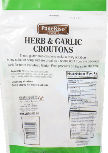 PaneRiso Herb & Garlic Croutons - Gluten Free Perspective: back