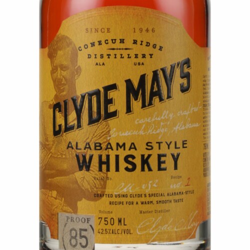 Clyde May's Alabama Style Blended American Whiskey Perspective: back