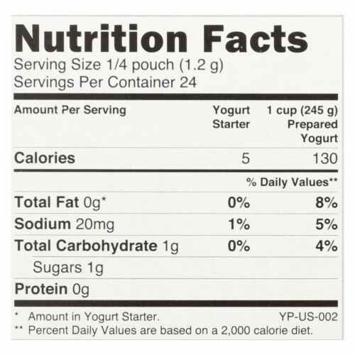 Yogourmet Yogurt Starter with Probiotics - 5 g Each / Pack of 6 Perspective: back