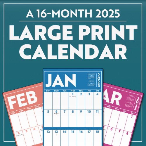 2025 Large Print 16 Month Wall Calendar by Trends International Perspective: back