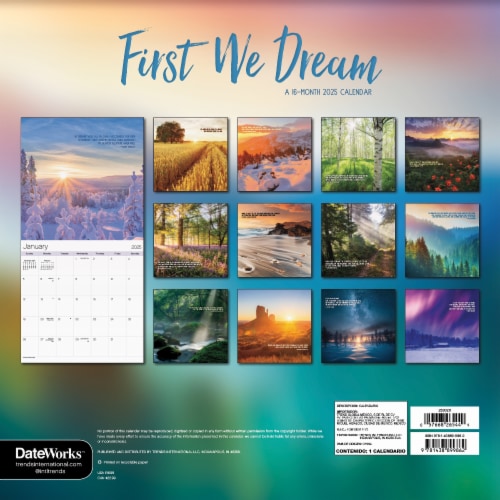 2025 First We Dream Wall Calendar Perspective: back