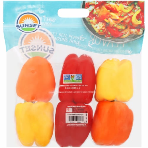 Sunset® Rainbow Sweet Bell Peppers Perspective: back