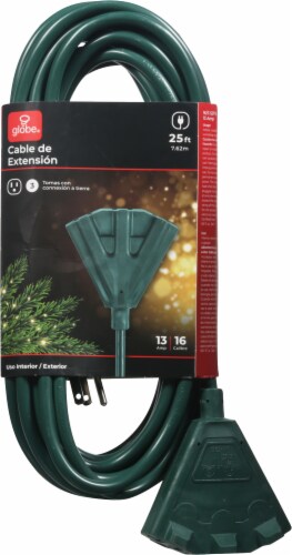 Globe® Indoor/Outdoor Grounded Extension Cords - Green Perspective: back