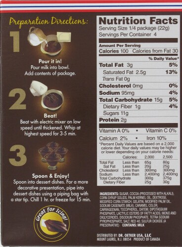 Dr. Oetker Mousse Supreme Dark Chocolate Truffle Perspective: back