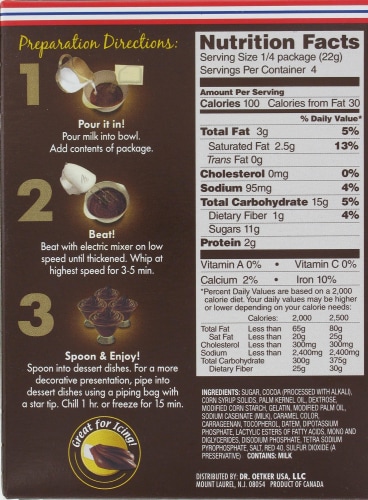 Dr. Oetker Mousse Supreme Dark Chocolate Truffle Perspective: back