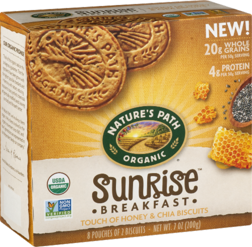 Nature's Path Organic® Sunrise Honey & Chia Breakfast Biscuits Perspective: back