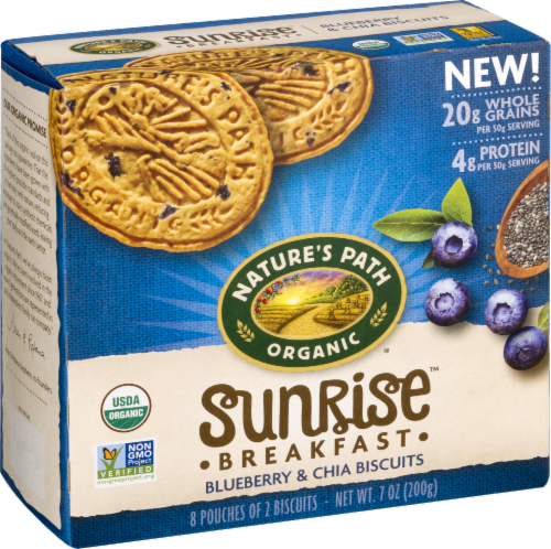 Nature's Path Organic® Sunrise Blueberry & Chia Breakfast Biscuits Perspective: back