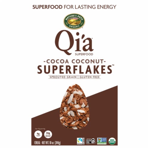 Nature's Path Organic® Qi'a Cocoa Coconut Superflakes Cereal Perspective: back