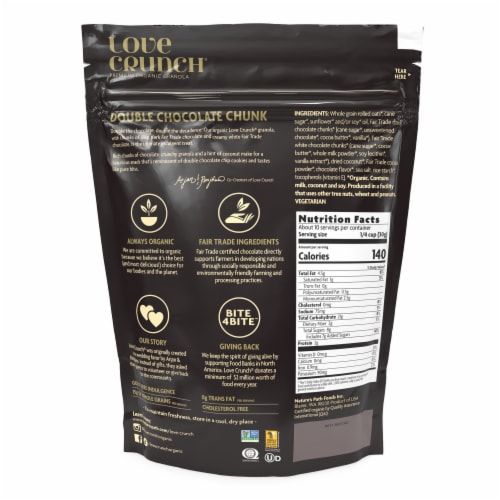 Nature's Path Organic Love Crunch Double Chocolate Chunk Premium Organic Granola Perspective: back