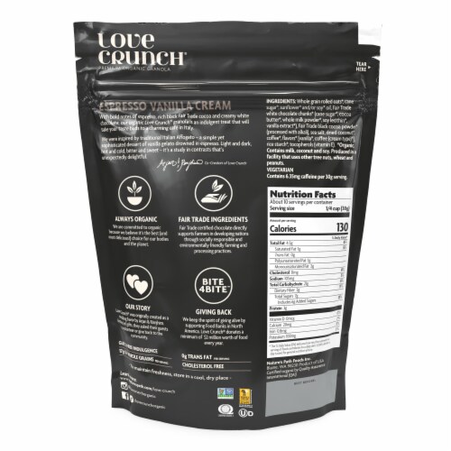 Nature’s Path Organic® Love Crunch® Espresso Vanilla Cream Flavored Premium Organic Granola Perspective: back
