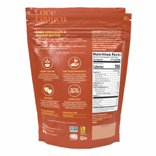 Nature's Path Love Crunch Dark Chocolate & Peanut Butter Granola Perspective: back