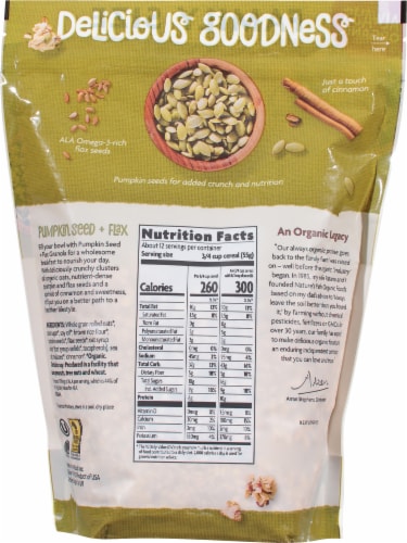 Nature's Path Organic® Pumpkin Seed + Flax Granola Perspective: back