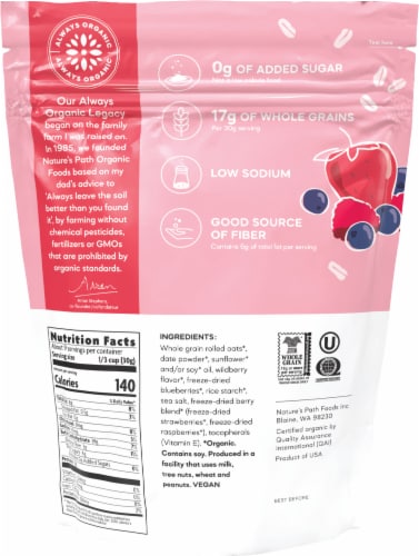 Nature's Path Organic Mixed Berry Granola Perspective: back