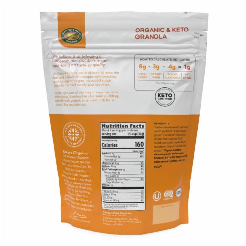 Nature's Path Organic® Ketola Crunch™ Toasted Pumpkin Seed & Vanilla Nut Granola Perspective: back