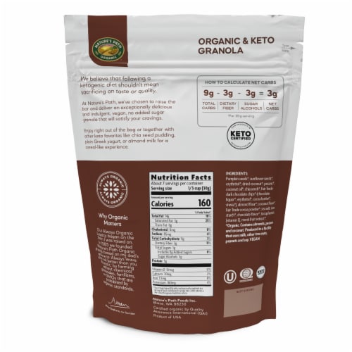 Nature's Path Organic® Ketola Crunch™ Dark Chocolate Chip & Nut Granola Perspective: back