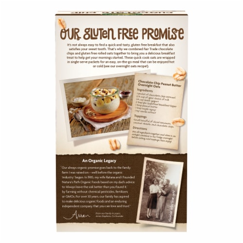 Nature's Path Organic® Chocolate Chip Instant Oatmeal Perspective: back