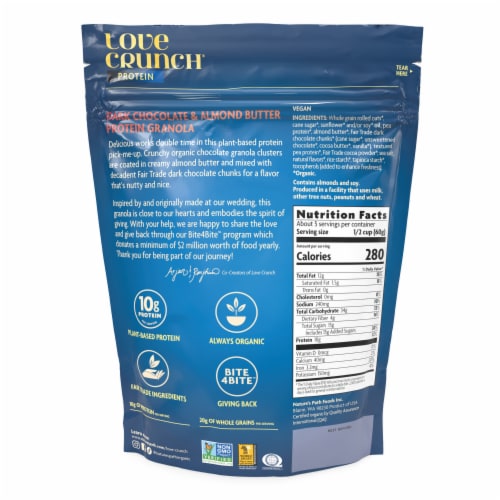 Nature's Path Organic Love Crunch® Bite4Bite™ Dark Chocolate & Almond Butter Organic Protein Granola Perspective: back