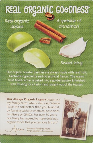 Nature's Path Organic Frosted Apple Cinnamon Toaster Pastry Perspective: back