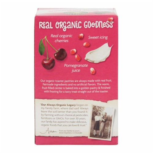 Nature's Path Organic Cherry Pomegranate Frosted Toaster Pastries Perspective: back