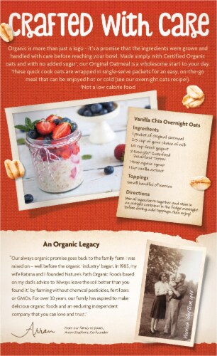 Nature's Path Organic® Original Instant Oatmeal Perspective: back