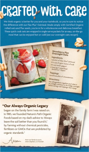Nature's Path Organic® Flax Plus® Instant Oatmeal Packets Perspective: back