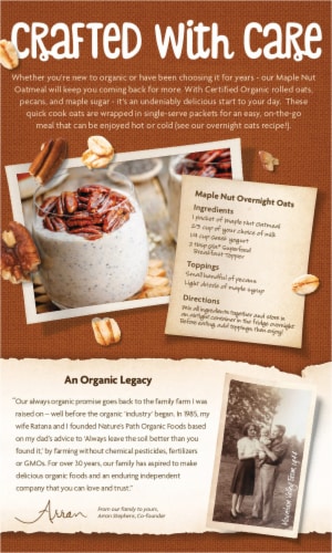 Nature's Path Organic® Maple Nut Instant Oatmeal Perspective: back