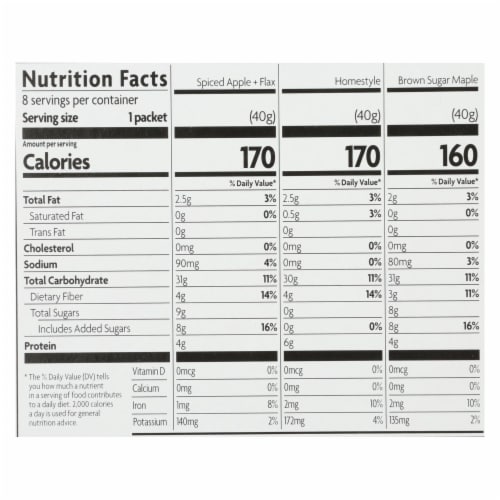 Nature's Path Gluten Free Variety Pack Instant Oatmeal (8 Pack) Perspective: back