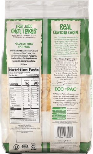 Nature's Path Organic® Fruit Juice Corn Flakes Bag Cereal Perspective: back