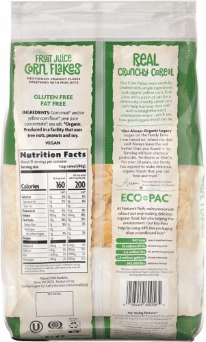 Nature's Path Organic® Fruit Juice Corn Flakes Bag Cereal Perspective: back